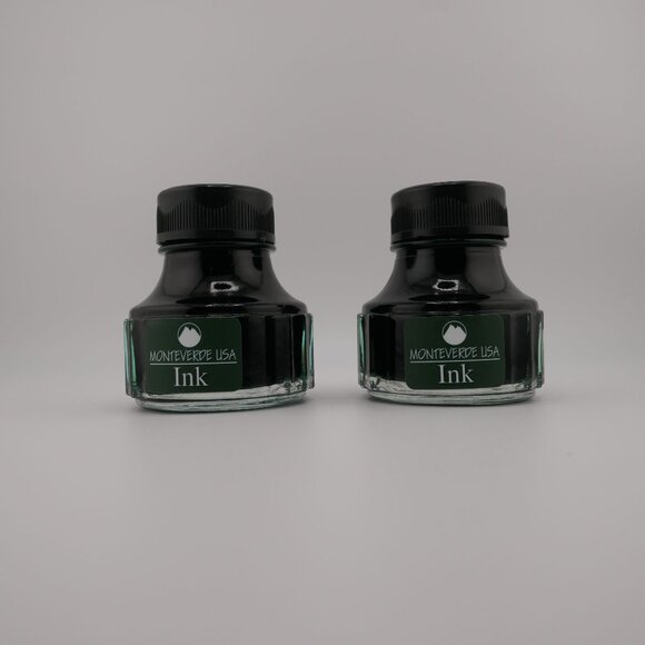 Monteverde Ink: California Teal & Monteverde Green 90ml Each With ITF Technology - Picture 4 of 5
